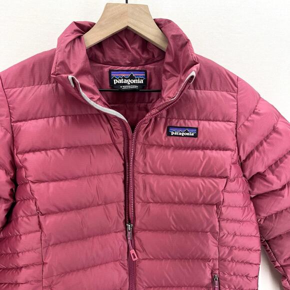 Patagonia Women's Down Sweater Jacket Puffer Coat Full Zip Pink Size Small Warm - Picture 3 of 14